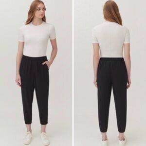 Cuyana Black Ankle Pants 100% Silk